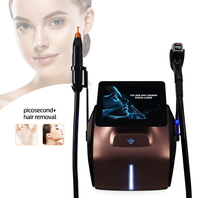 755 808 1064 Diode Laser Permanent Hair Removal Picosecond Nd Yag Tattoo Removal Machine