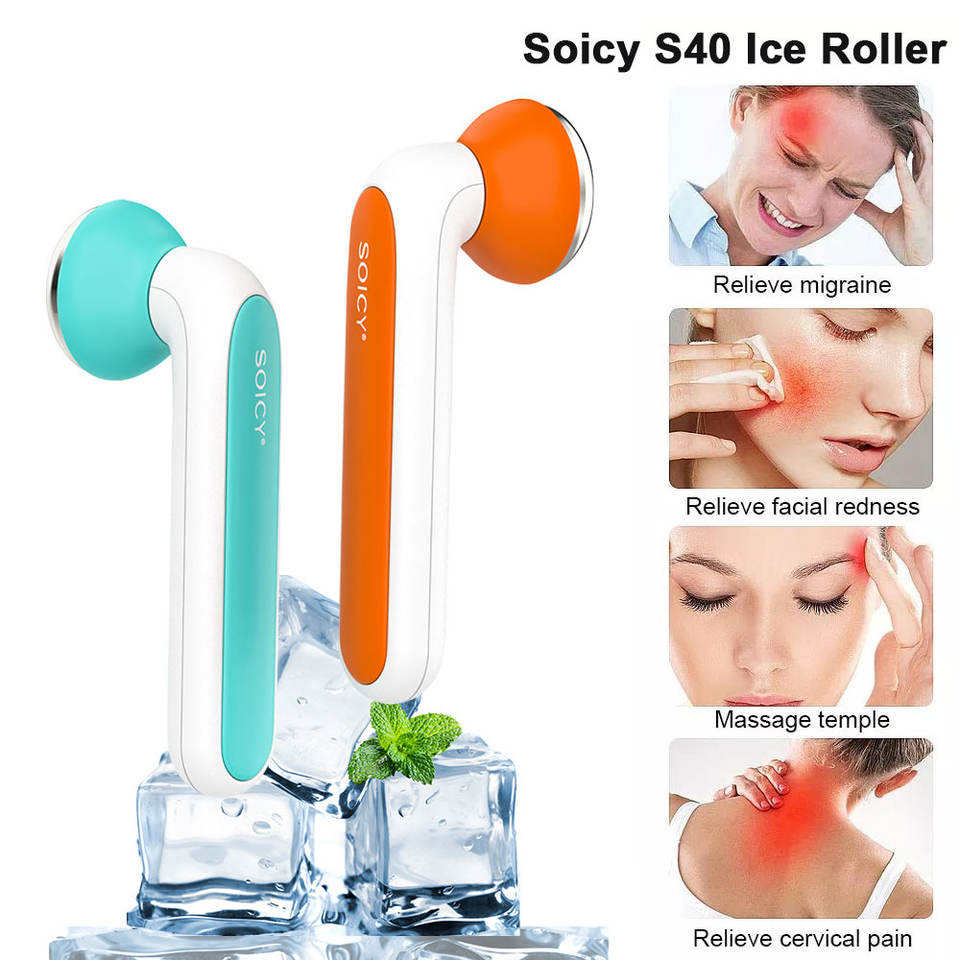 New Facial Home Use Ice Derma Roller Soicy S40 Skin Care Beauty Tools Anti-Puffiness Facial Ice Roller