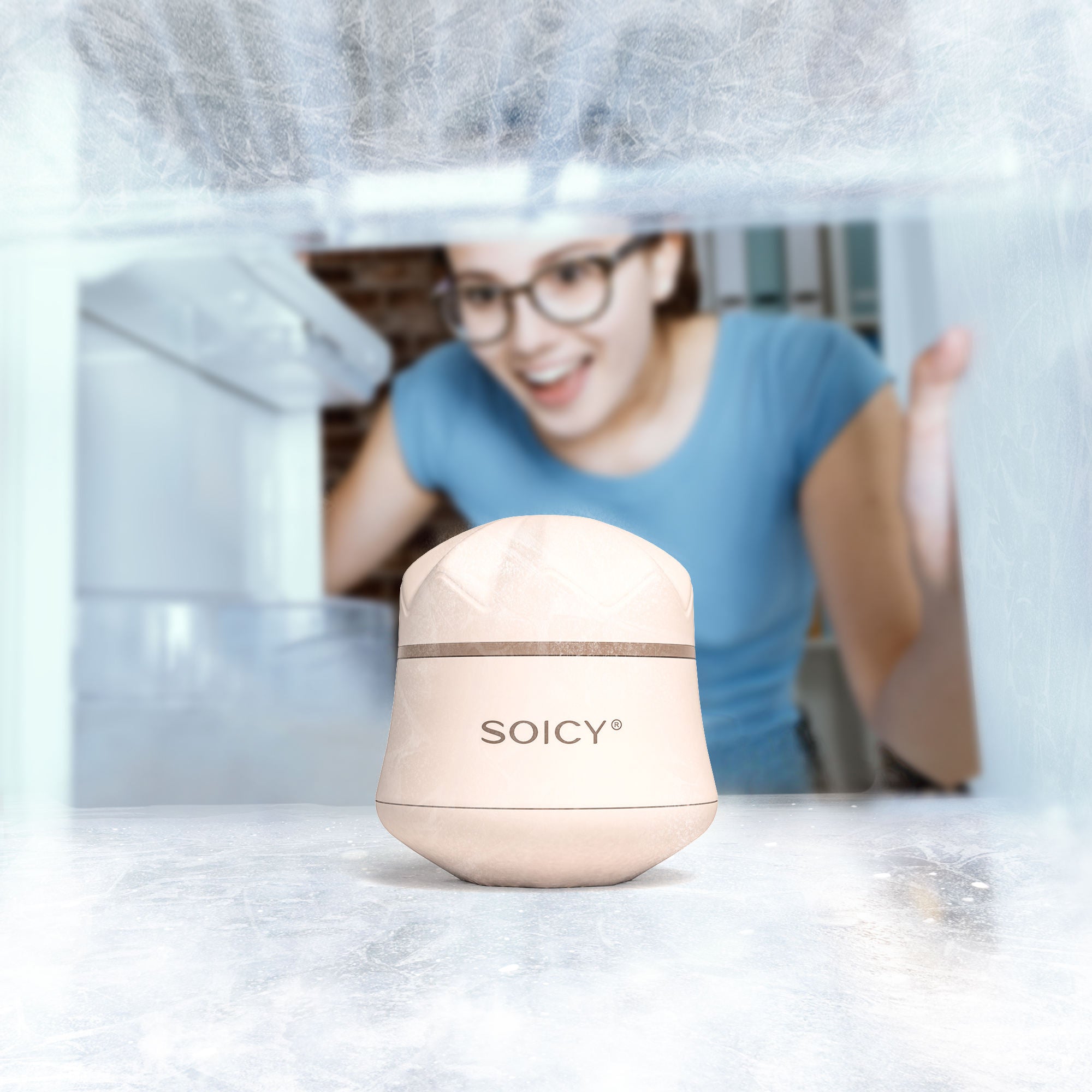 Massage Face Roller SOICY S50 Facial Cooling Massage Ice Roller Ball 360° Rotating Massage Face Roller Tighten Skin Care Tools