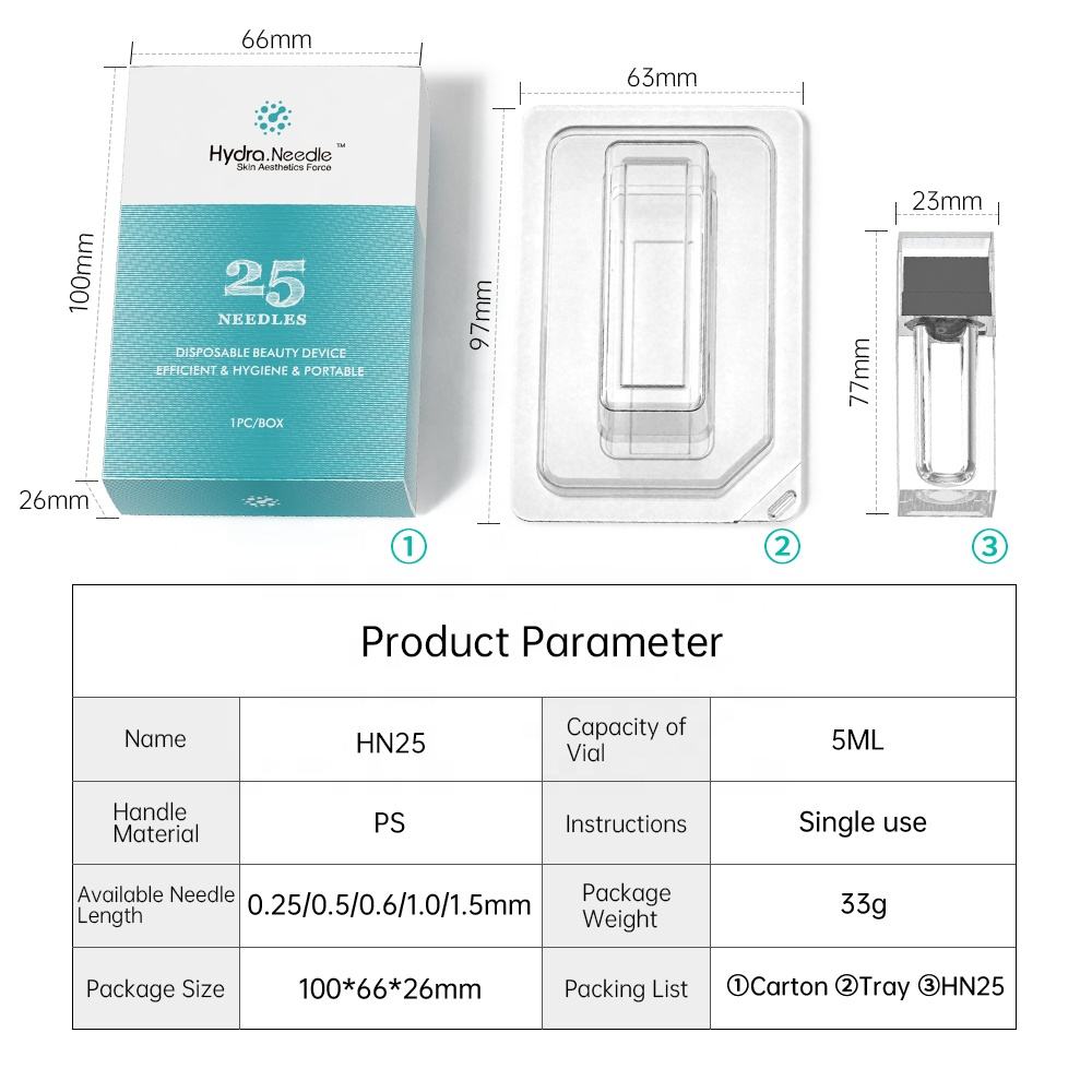 Hydra Needle Fine Touch Serum Applicator Derma Stamp 0.25mm/0.5mm/1.0mm/1.5mm