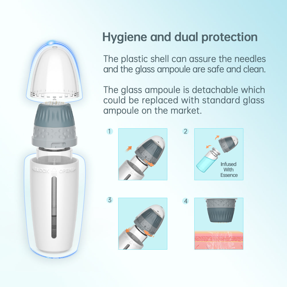 Bio Needle 24 Pins Adjustable Length Titanium Microneedle Hyaluronic Acid Pen Stamp Serum Derma Needle