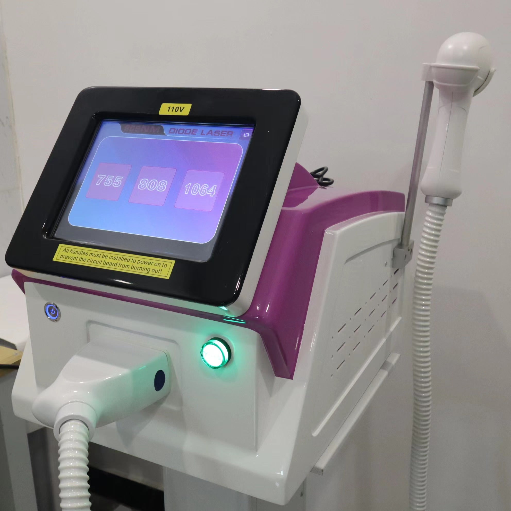 Diode Laser Hair Removal Machine 755nm 808nm 1064nm 3 Wavelength Cooling Head Epilator