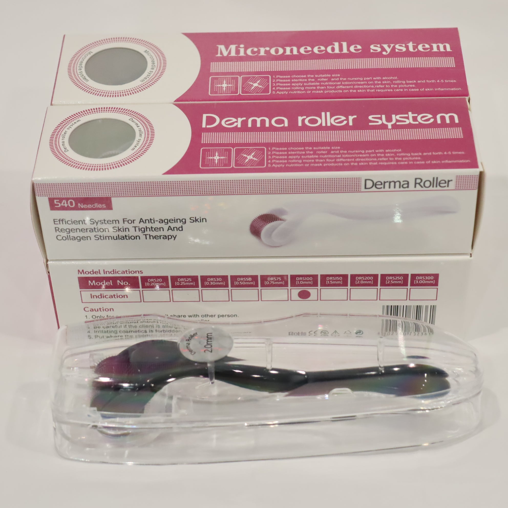 Derma Skin Roller 540 Titanium Micro Needle Anti Ageng Hair Regeneration Growth