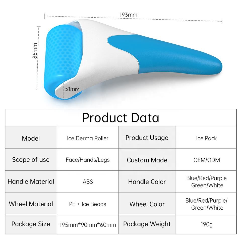 Ice Roller Massager Dermaroller Relieving Fatigue Ice Roller Facial Derma Roller Kit