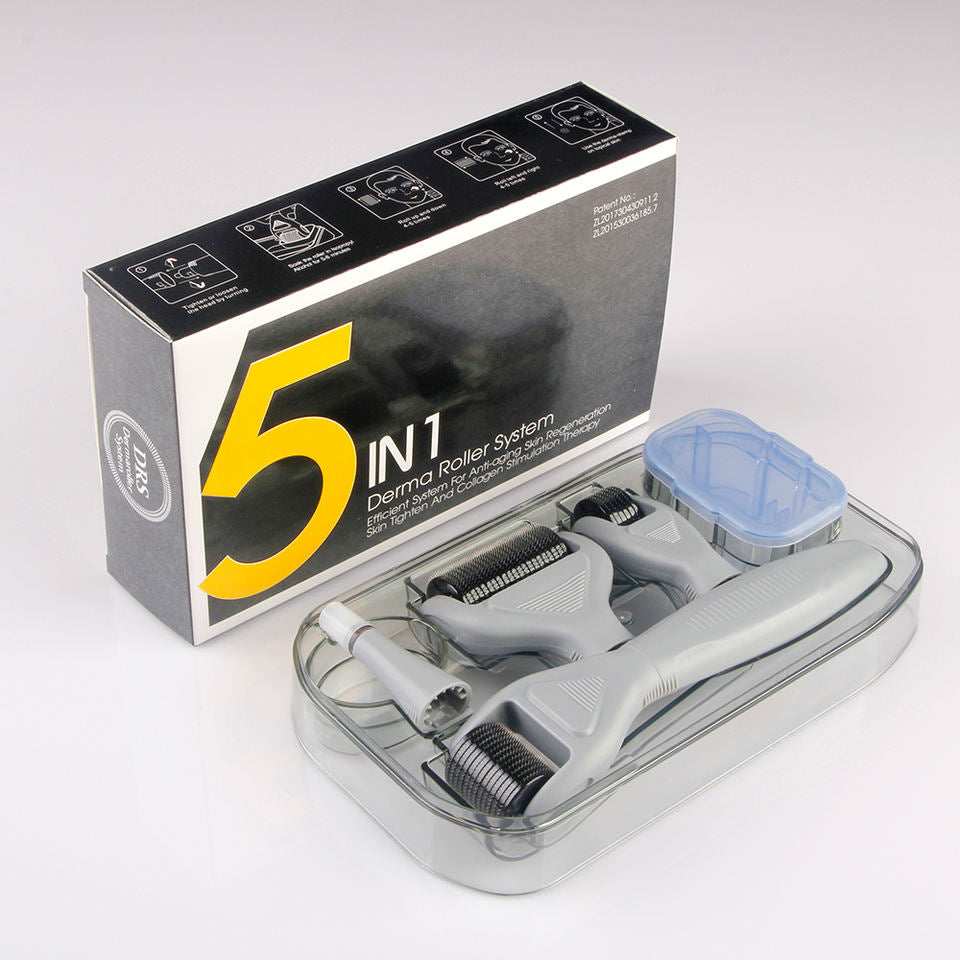 Micro Roller Titanium Derma Roller 5 In 1 for Face Body Treatment Face Roller Massager