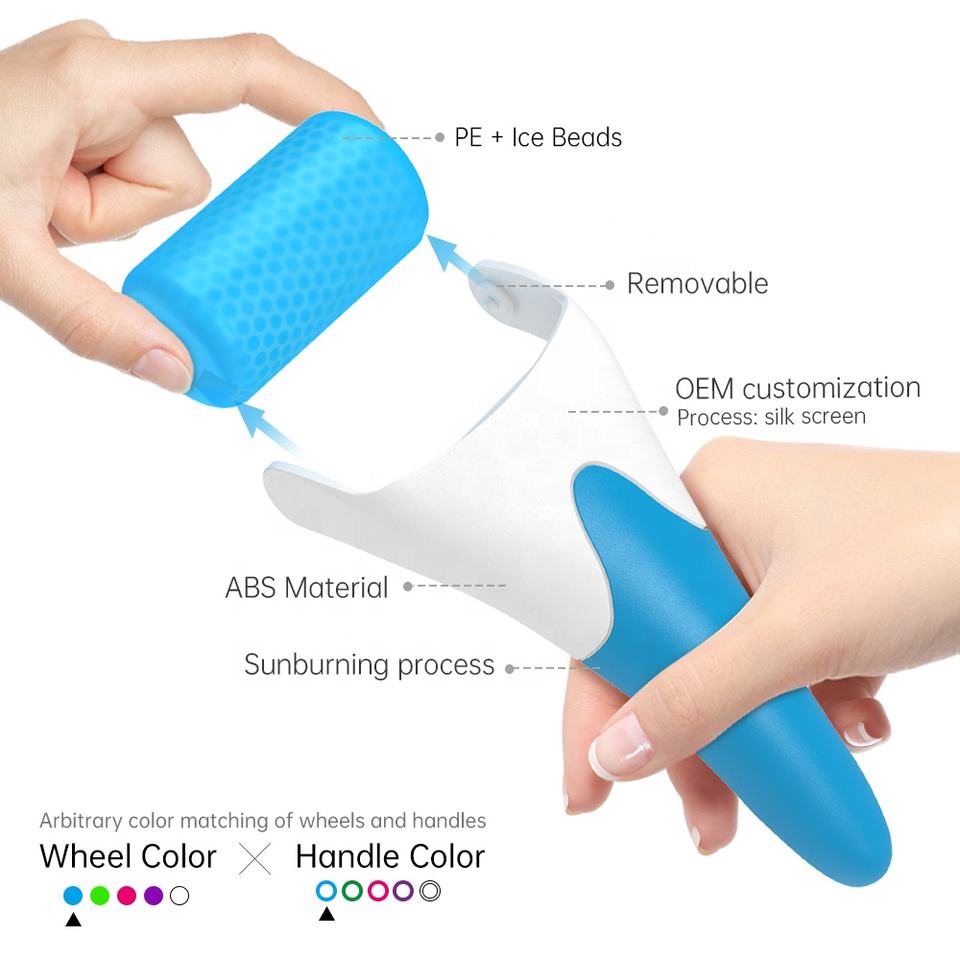 Ice Roller Massager Dermaroller Relieving Fatigue Ice Roller Facial Derma Roller Kit