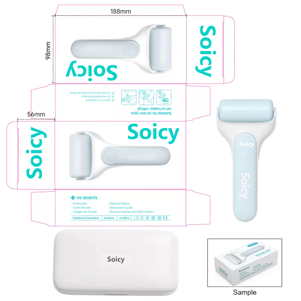 Derma Roller Ice Roller SOICY S20 Skin Cooling Roller Shrink Pores Relax Skin Calm Tightening Massager