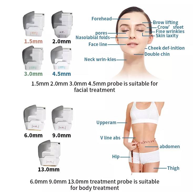 Portable 7D Hifu 2 Handles Face Lifting Skin Tightening Anti-aging Slimming Machine with 7 Cartridge