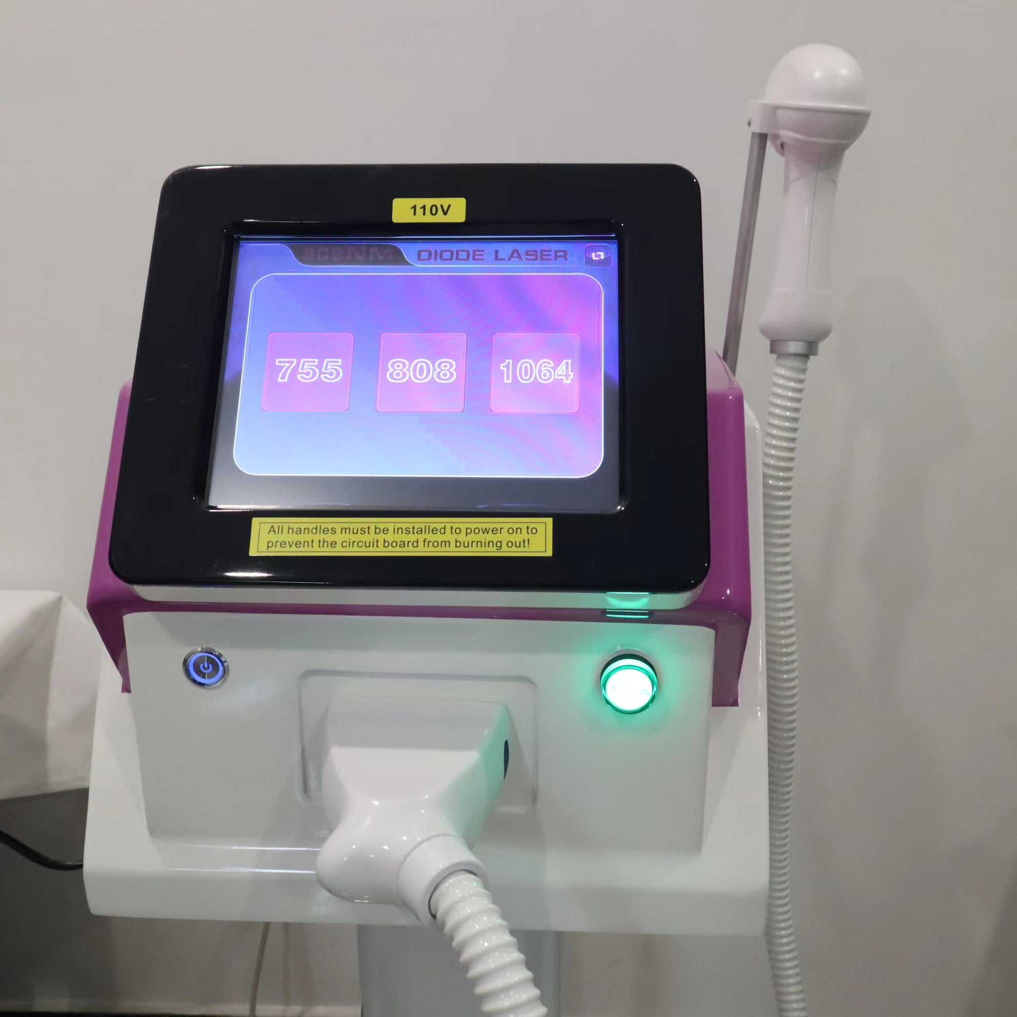 Diode Laser Hair Removal Machine 755nm 808nm 1064nm 3 Wavelength Cooling Head Epilator