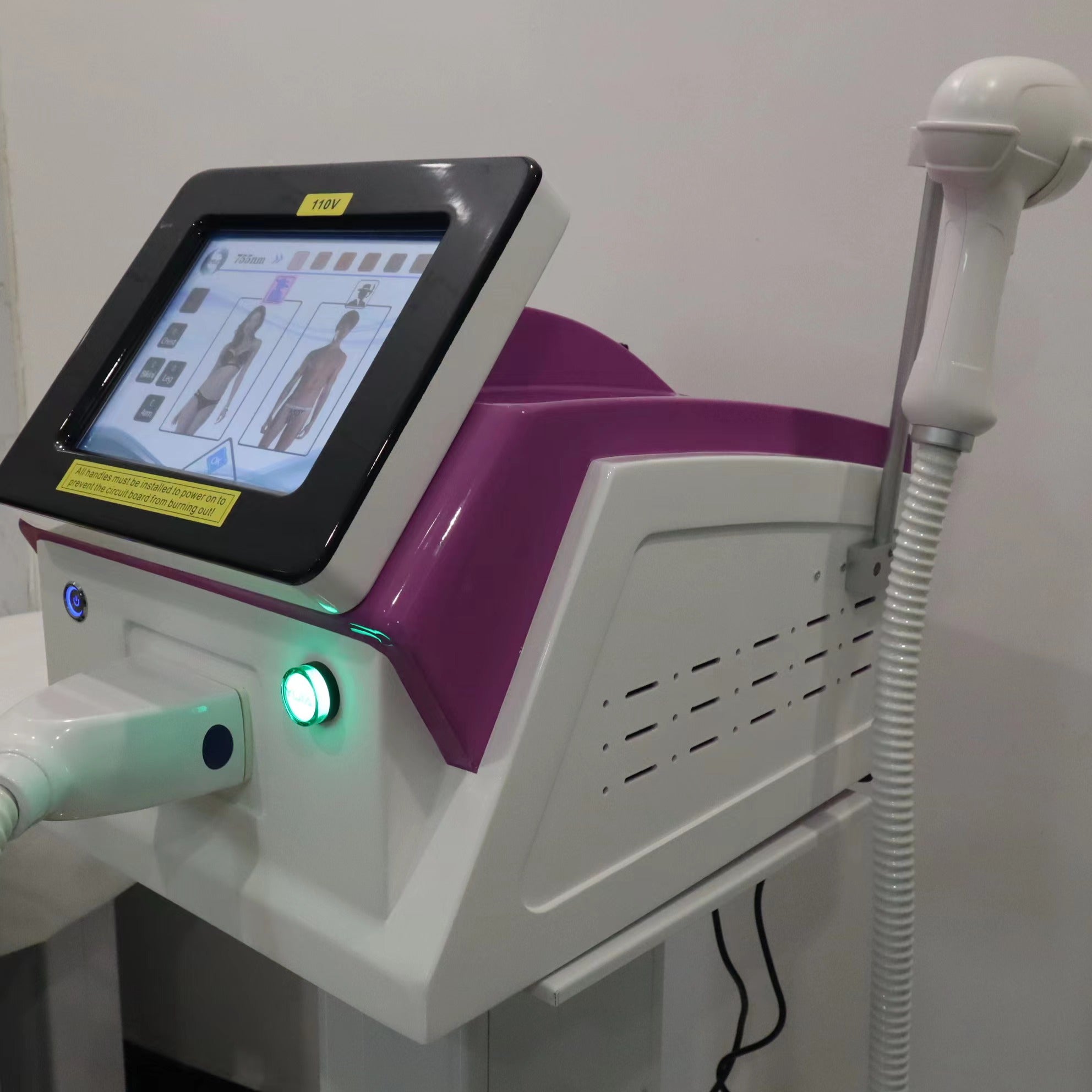 Diode Laser Hair Removal Machine 755nm 808nm 1064nm 3 Wavelength Cooling Head Epilator