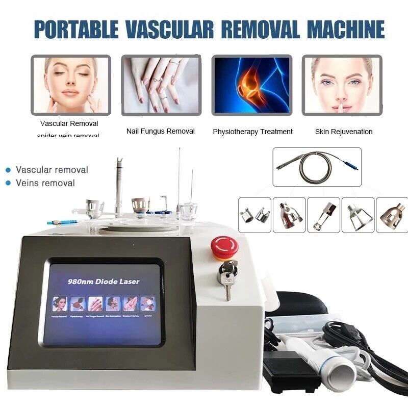 980nm Diode Red Blood Vessel Vascular Removal Spider Vein Treatment Machine