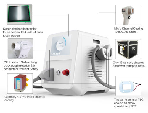 Diode Laser Hair Removal Machine Pro 755nm 808nm 1064nm 3 Wavelength Epilator