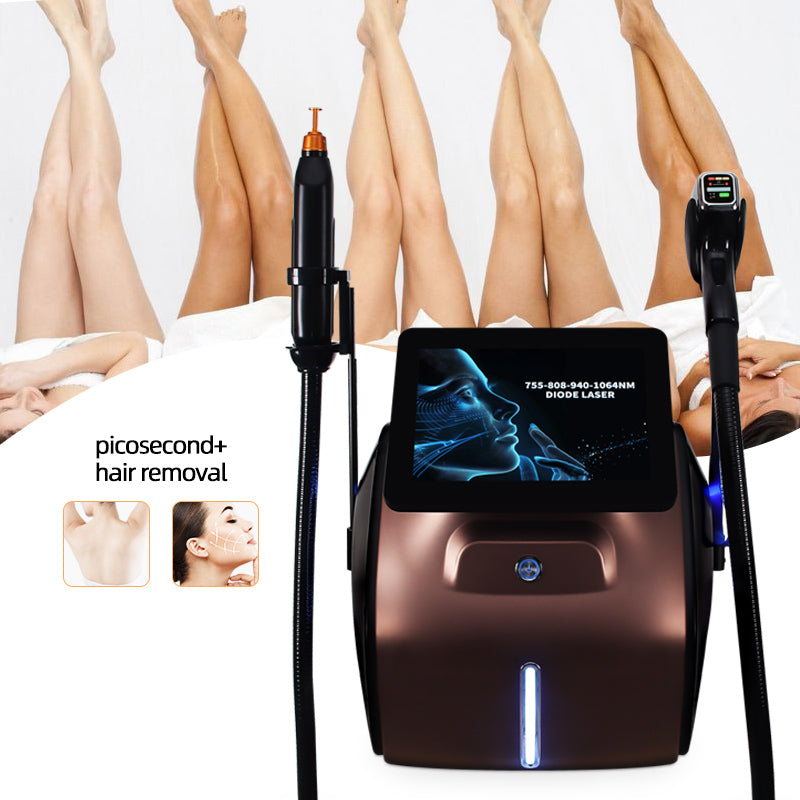 755 808 1064 Diode Laser Permanent Hair Removal Picosecond Nd Yag Tattoo Removal Machine
