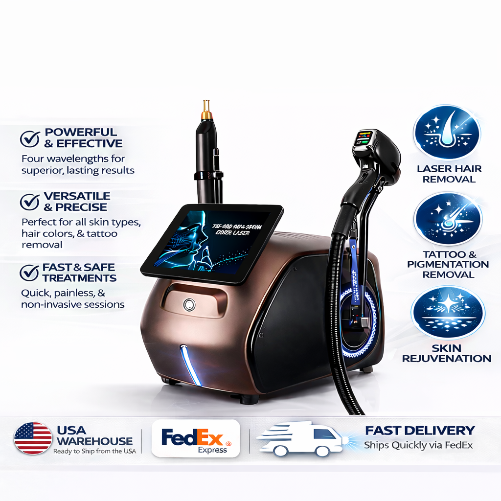 755 808 1064 Diode Laser Permanent Hair Removal Picosecond Nd Yag Tattoo Removal Machine