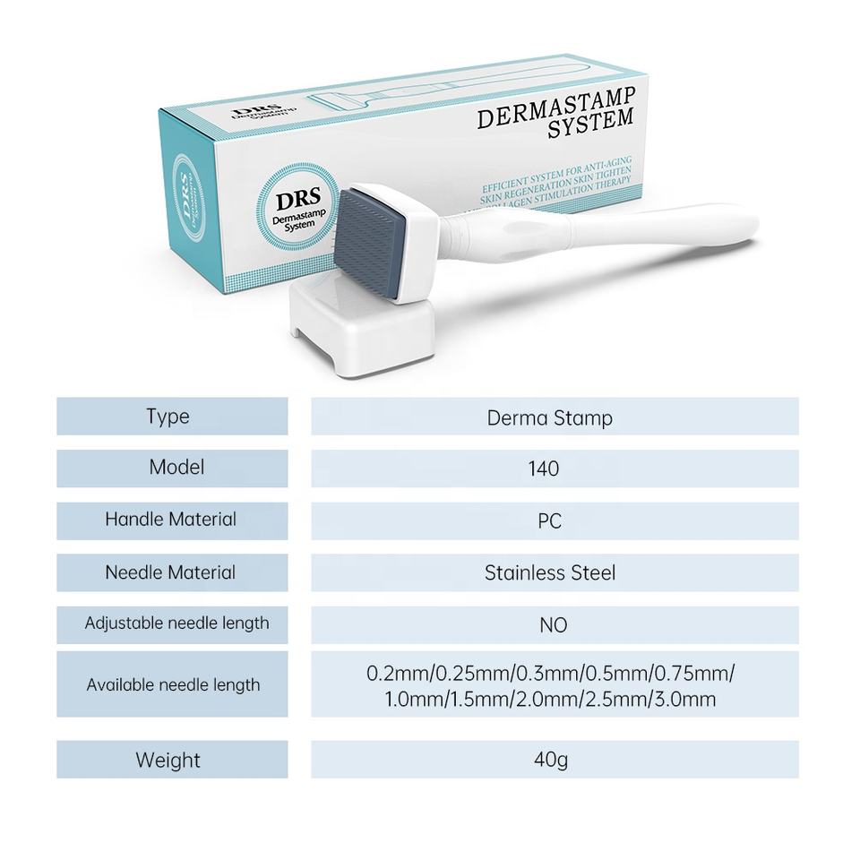 DRS140 Derma Stamp Microneedle Derma Roller 140 Stainless Steel Needles Wrinkle Remover