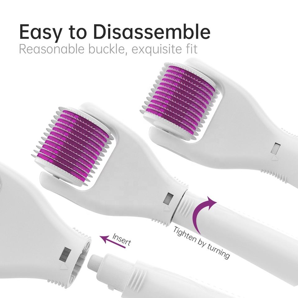 4 in 1 Titanium Needles Derma Roller for Face Body Massager & Hair Loss Treatment