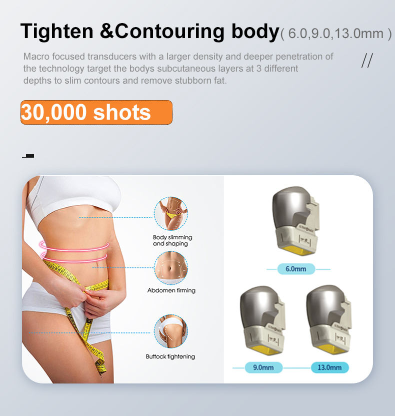 7D HIFU Ultrasound Machine Face Lifting Body Skin Tightening Wrinkle Removal