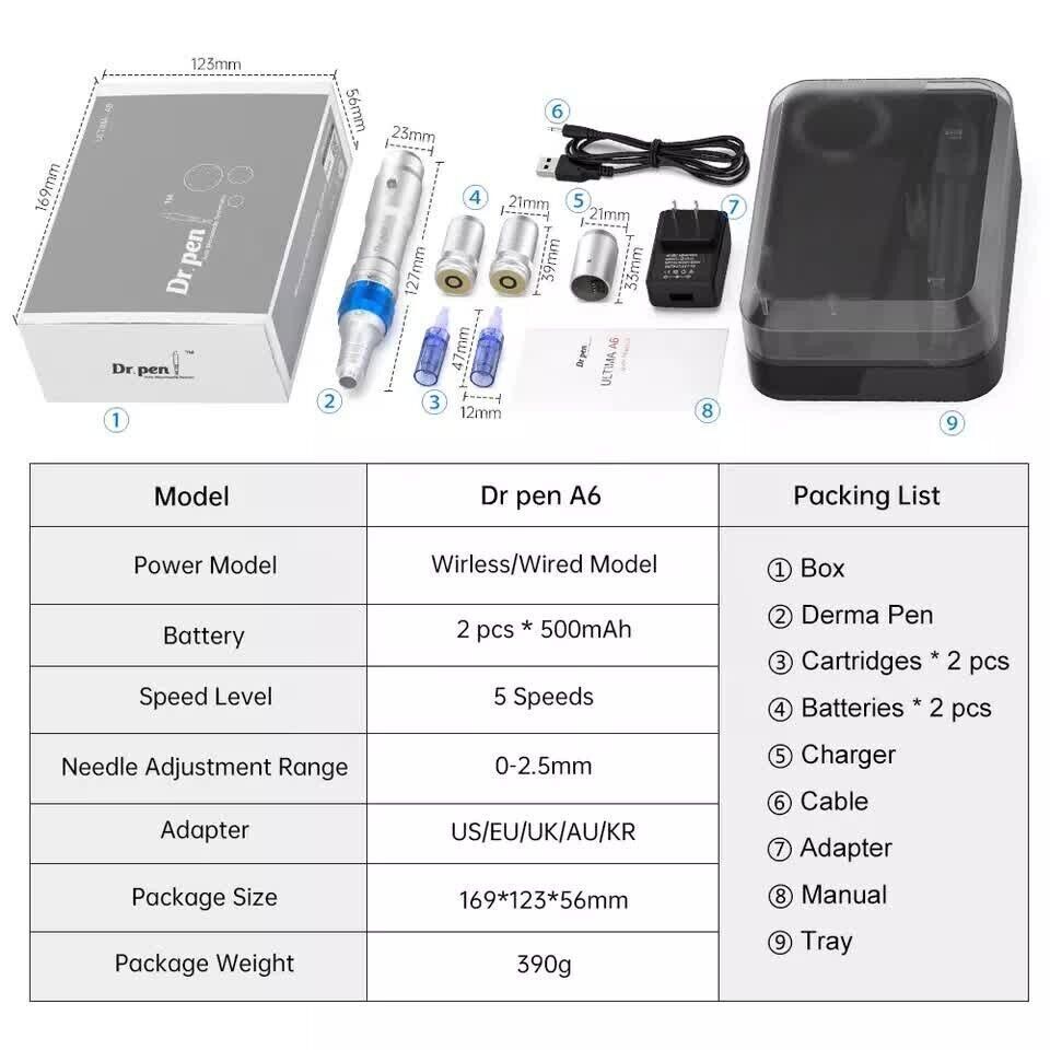 Electric Wireless Ultima A6 Auto Roller Skin Care Anti Aging With 2 Cartridges